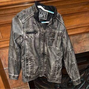Stylish men’s Black/gray leather Jacket